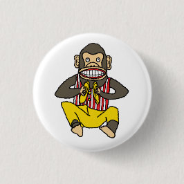 ヴィンテージ拍手モンキー玩具 缶バッジ