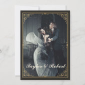 ヴィンテージ招待状アールヌーボーステンドグラス 招待状 (裏面)