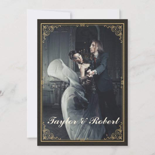 ヴィンテージ招待状アールヌーボーステンドグラス 招待状 (裏面)