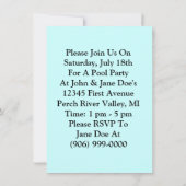 ヴィンテージ招待状プールパーティークールデコ泳ぐ人 招待状 (裏面)