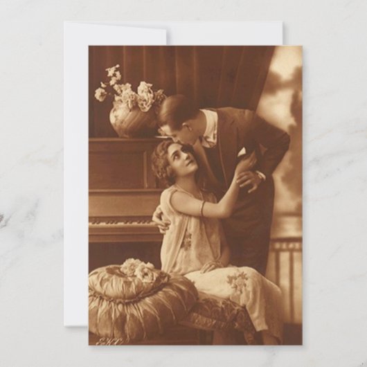 ヴィンテージ招待状 カップル アニバーサリー 婚約 招待状 (正面)