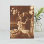 ヴィンテージ招待状 カップル アニバーサリー 婚約 招待状 (スタンド正面)