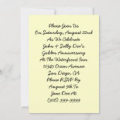 ヴィンテージ招待状 カップル アニバーサリー 婚約 招待状 (裏面)