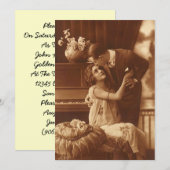 ヴィンテージ招待状 カップル アニバーサリー 婚約 招待状 (正面/裏面)