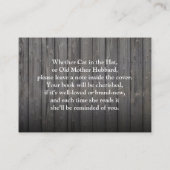 ヴィンテージ持って来る赤ちゃんシャワー挿入 エンクロージャーカード (裏面)