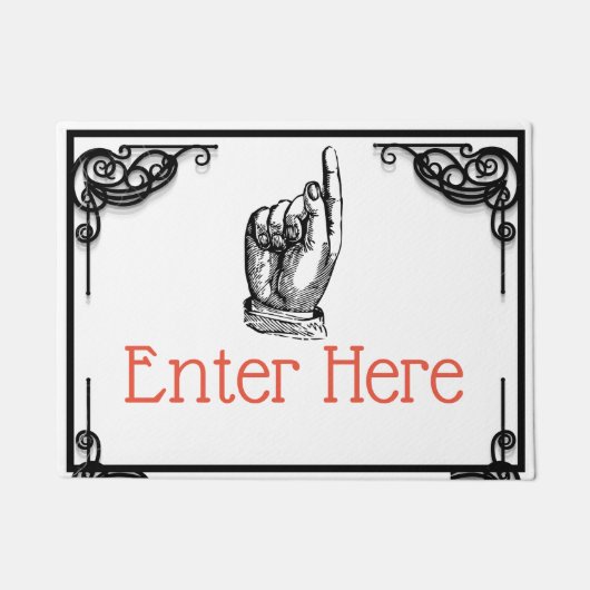 ヴィンテージ指ビクトリアン指 ドアマット (正面)