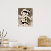 ヴィンテージ指揮者巨大な口ひげレトロポスター ポスター (キッチン)