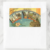 ヴィンテージ挨拶 長方形シール (バッグ)