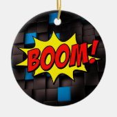 ヴィンテージ振動分解：レトロ漫画文字効果 セラミックオーナメント (正面)