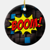 ヴィンテージ振動分解：レトロ漫画文字効果 セラミックオーナメント (裏面)