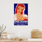 ヴィンテージ授乳ナースベビーヘルス ポスター (キッチン)