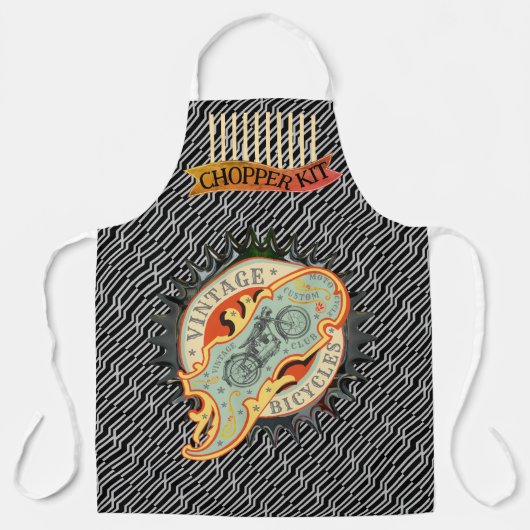 ヴィンテージ排気管パターン エプロン (正面)