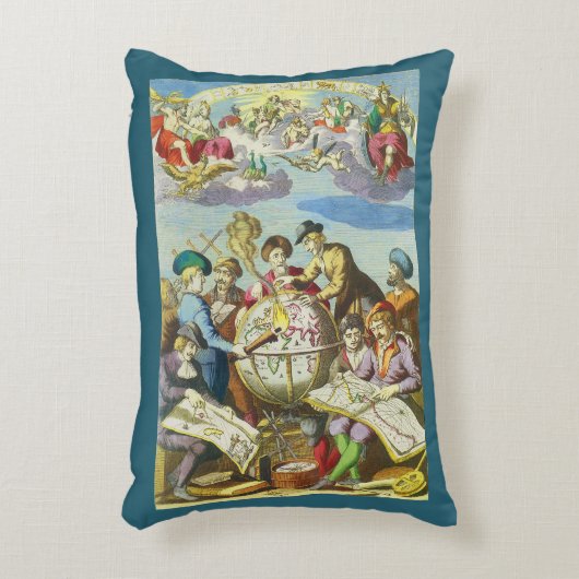 ヴィンテージ探検家とアンティークグローブマップ, 1542 アクセントクッション (正面(垂直))