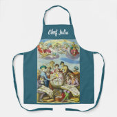 ヴィンテージ探検家とアンティークグローブマップ, 1542 エプロン (正面)