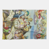 ヴィンテージ探検家とアンティークグローブマップ， 1542 キッチンタオル (横)