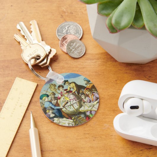 ヴィンテージ探検家とアンティークグローブマップ, 1542 キーホルダー (デスク)