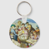 ヴィンテージ探検家とアンティークグローブマップ, 1542 キーホルダー (裏面)