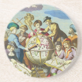 ヴィンテージ探検家とアンティークグローブマップ, 1542 コースター