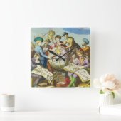 ヴィンテージ探検家とアンティークグローブマップ, 1542 スクエア壁時計 (ホーム)