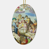 ヴィンテージ探検家とアンティークグローブマップ, 1542 セラミックオーナメント (左)