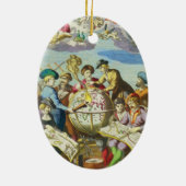 ヴィンテージ探検家とアンティークグローブマップ, 1542 セラミックオーナメント (裏面)