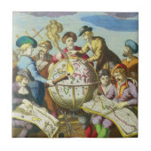 ヴィンテージ探検家とアンティークグローブマップ， 1542 タイル (正面)