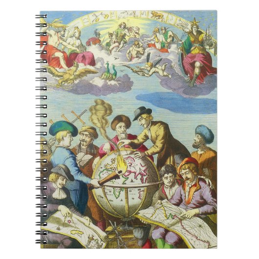 ヴィンテージ探検家とアンティークグローブマップ, 1542 ノートブック (正面)