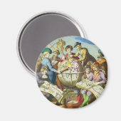 ヴィンテージ探検家とアンティークグローブマップ， 1542 マグネット (正面/裏面)