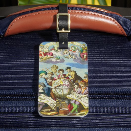 ヴィンテージ探検家とアンティークグローブマップ， 1542 ラゲッジタグ (正面インサイチュ2)