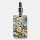 ヴィンテージ探検家とアンティークグローブマップ， 1542 ラゲッジタグ (正面縦)