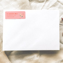 ヴィンテージ描ピンクレッドクリスマスドドルアドレス