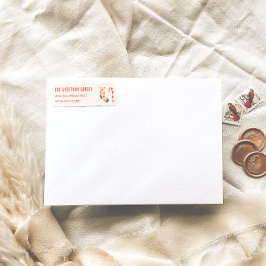 ヴィンテージ描レッドクリスマスドドルアドレス ラベル