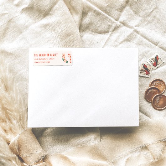 ヴィンテージ描レッドクリスマスドドルアドレス ラベル