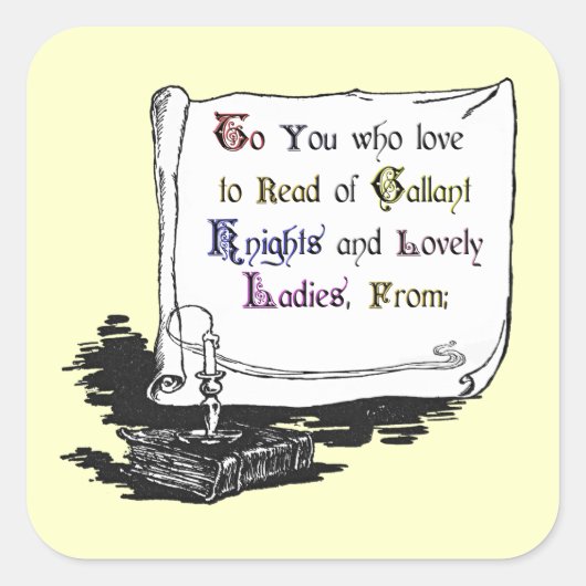 ヴィンテージ提示蔵書票シール スクエアシール (正面)