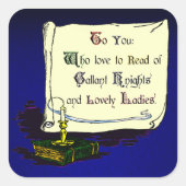 ヴィンテージ提示蔵書票シール スクエアシール (正面)