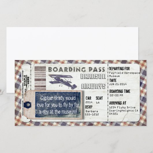 ヴィンテージ搭乗券 (正面/裏面)