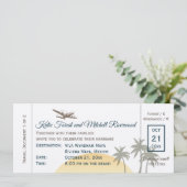 ヴィンテージ搭乗結婚パスのベージュ色招待状 招待状 (スタンド正面)