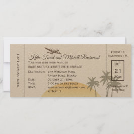 ヴィンテージ搭乗結婚パス&RSVP on Kraft 招待状