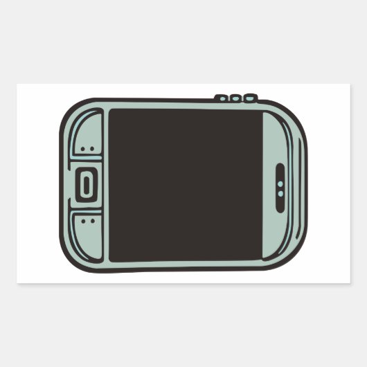 ヴィンテージ携帯電話 長方形シール (正面)