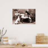 ヴィンテージ撮影と犬のハングオーバー ポスター (キッチン)