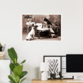 ヴィンテージ撮影と犬のハングオーバー ポスター (ホームオフィス)