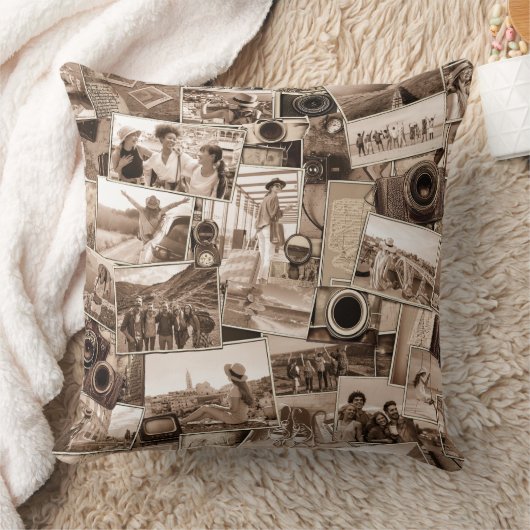 ヴィンテージ撮影コラージセピアID1066 クッション (ブランケット)
