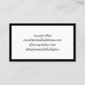 ヴィンテージ撮影シグネチャーカメラ 名刺 (裏面)