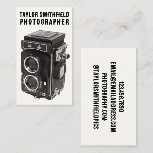 ヴィンテージ撮影トレンディーカメラ 名刺 (正面/裏面)