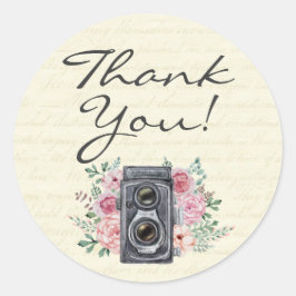 ヴィンテージ撮影写真家ありがとう ラウンドシール