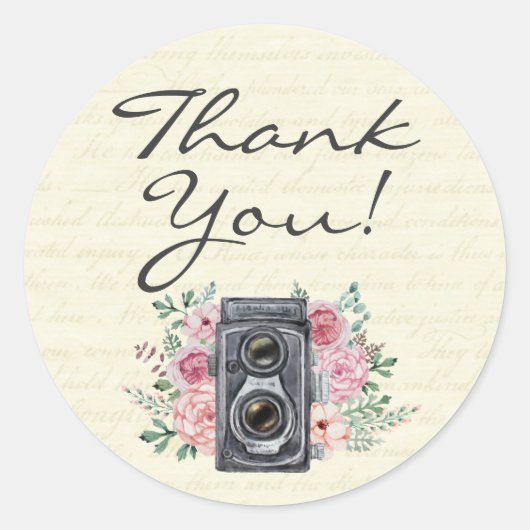 ヴィンテージ撮影写真家ありがとう ラウンドシール (正面)
