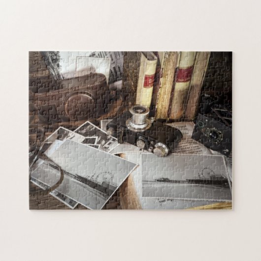 ヴィンテージ撮影機器サンタモニカ埠頭 ジグソーパズル (横)