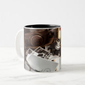 ヴィンテージ撮影機器サンタモニカ埠頭 ツートーンマグカップ (正面左)