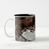 ヴィンテージ撮影機器サンタモニカ埠頭 ツートーンマグカップ (左)