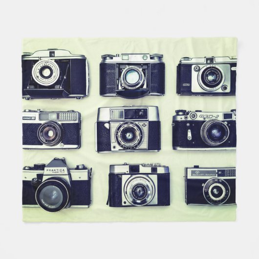 ヴィンテージ撮影 フリースブランケット (正面(横))